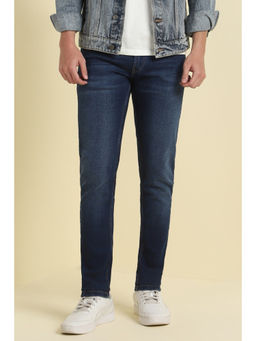 Allen Solly - Men Navy Blue Skinny Fit Mid Wash Jeans