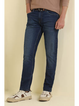 Allen Solly - Men Navy Blue Slim Fit Mid Wash Jeans