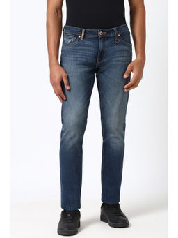 Peter England - Men Blue Mid Wash Slim Tapered Fit Jeans