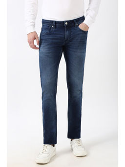 Peter England - Men Blue Mid Wash Skinny Fit Jeans