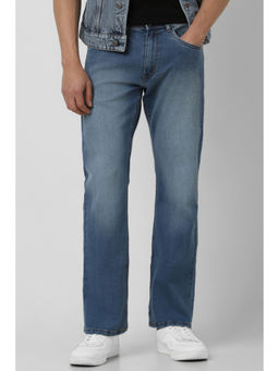 Peter England - Men Blue Mid Wash Regular Fit Jeans