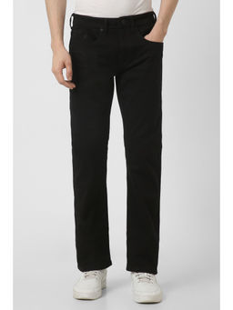 Peter England - Men Black Dark Wash Regular Fit Jeans
