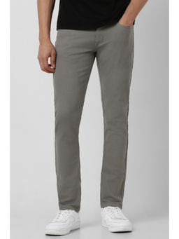 Peter England - Men Grey Dark Wash Slim Tapered Jeans