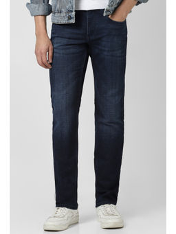 Van Heusen - Men Navy Blue Mid Wash Slim Fit Jeans