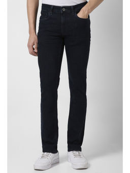 Van Heusen - Men Navy Blue Light Wash Slim Fit Jeans