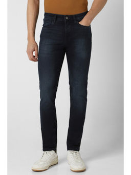 Van Heusen - Men Navy Blue Light Wash Slim Fit Jeans