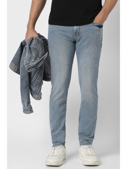 Van Heusen - Men Light Blue Mid Wash Slim-Fit Jeans