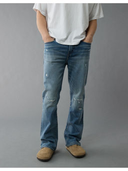 American Eagle - Men Blue Easyflex Patched Slim Bootcut Jeans