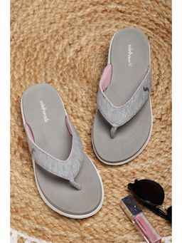 SOLETHREADS - Cushy Grey Solid Women Flip Flops