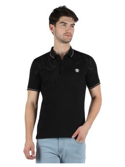 Monte Carlo - Men Black Cotton Blend Half Sleeve Printed T-shirt
