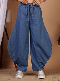 FFU - Women Blue Stylish Flared Trousers