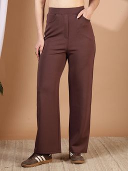 FFU - Women Brown Pull On Solid Trousers