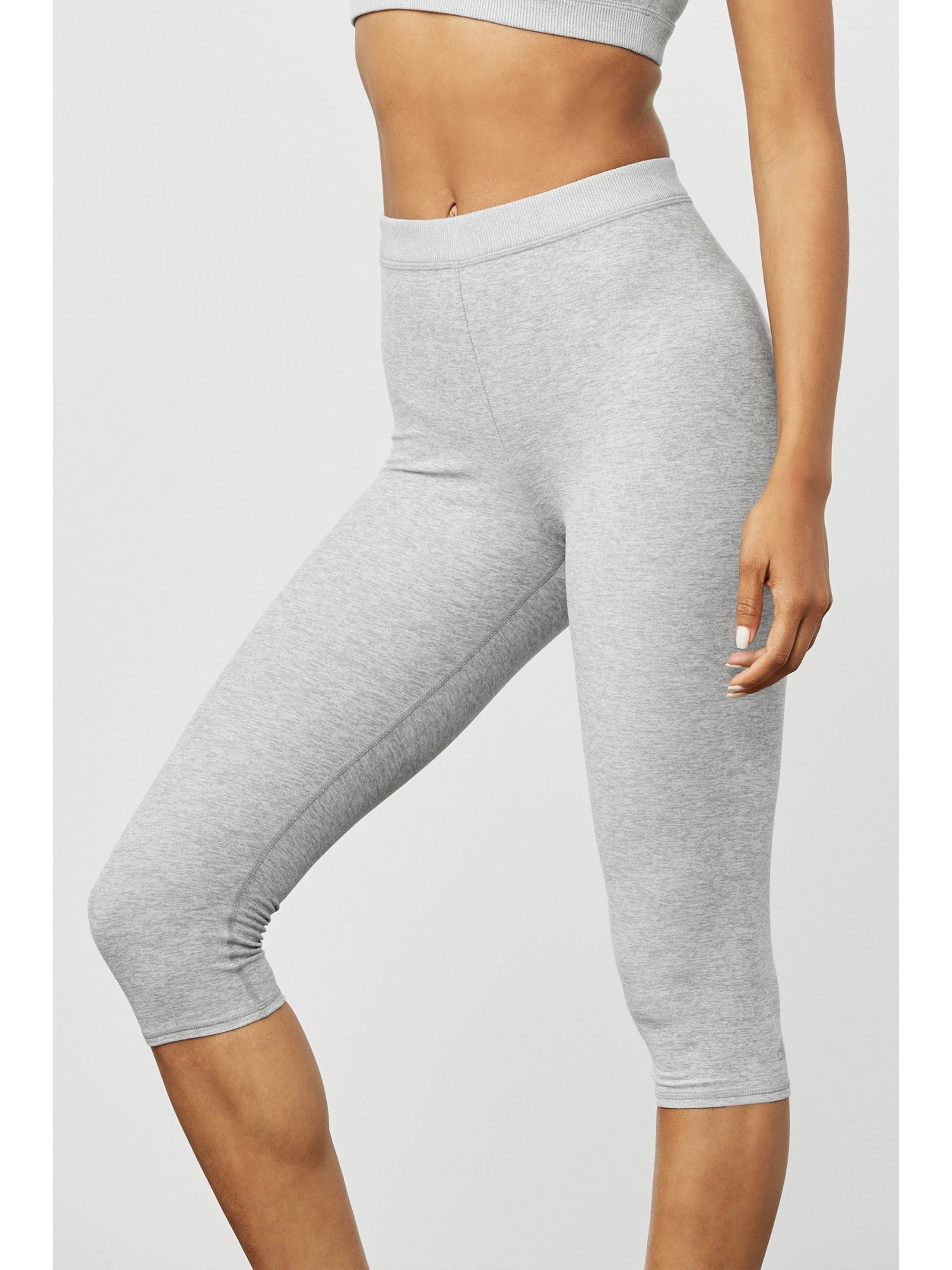 Buy Alo Soft High Waist Iconic 90's Capri Athletic Heather Grey Online