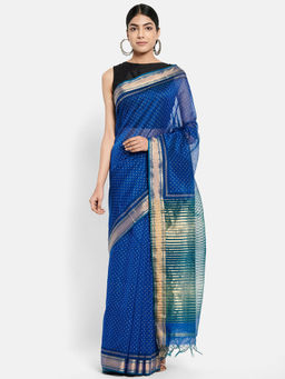 Fabindia - Cotton Silk Maheshwari Printed Sari without Blouse