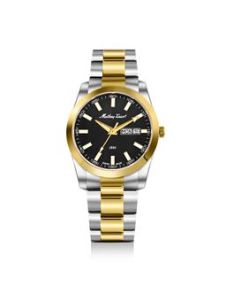 Mathey-Tissot - Swiss Made Mathy Day-Date Quartz Black Dial Analog Watch For Men - H453BN (Medium)