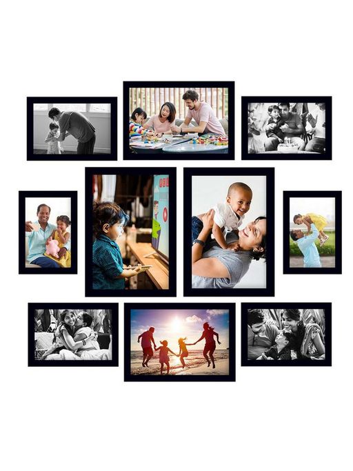 eCraftIndia Memory Wall Collage Photo Frame - Set of 10 Photo Frames