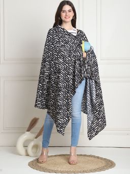 Secret Wish - Printed Black Rayon Nursing Cover