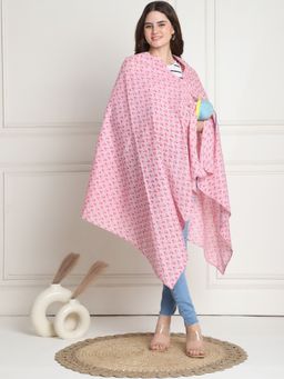 Secret Wish - Printed Light Pink Cotton Nursing Cover
