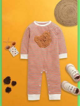 Nino Bambino - Brown Organic Cotton Full Sleeves Romper for Kids