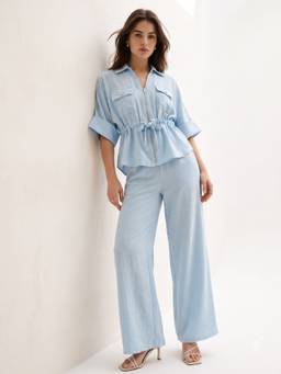 Outzidr - Blue Relax Fit Co-Ord Set