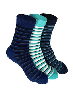 Heelium - Bamboo Crew Socks for Men - 3 Pairs - Black - Teal - Navy Blue - Odour Free