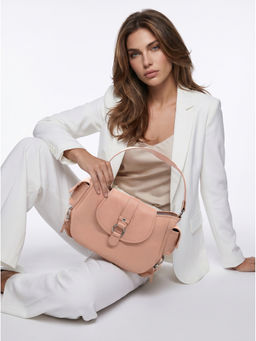 ABELARDO DE MODA - Roselle Rose Leather Stachel with Side Pockets
