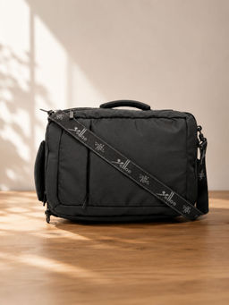 Yelloe - Black 3 Ways Backpack Messenger Travel Bag with USB Charging Port