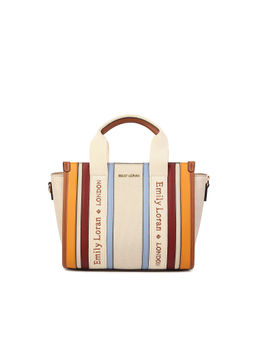 TREASO CLOSET - Signature Stripe Handbag- Beige