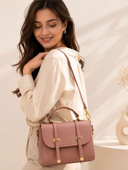 Yelloe - Dusty Pink Satchel Handbag