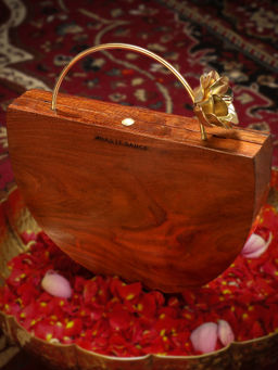 Haute Sauce - The Luna Wooden Clutch - Walnut Brown