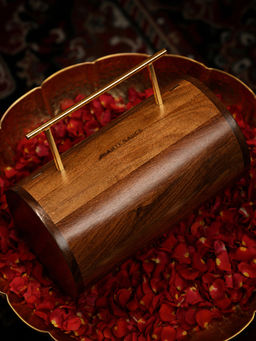 Haute Sauce - The Barrel Luxe Clutch - Walnut Brown