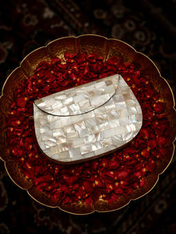 Haute Sauce - The Pearl Woven Clutch - Ivory White