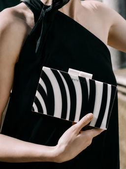Haute Sauce - The Zebra Statement Clutch - Mono Black