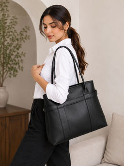 Yelloe - Black Expandable Tote Bag