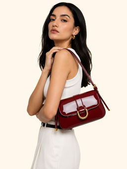 Yelloe - Maroon Solid Handbag