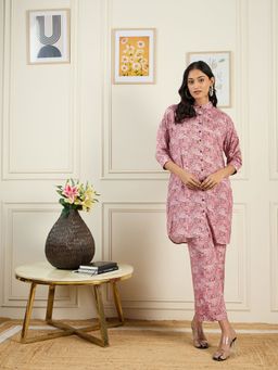 STADO - Women Printed Pink Kurta with Pant