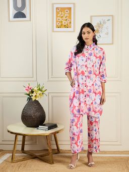 STADO - Women Floral Pink Kurta with Pant