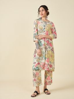 STADO - Women Floral Print Multi-Color Kurta with Pant