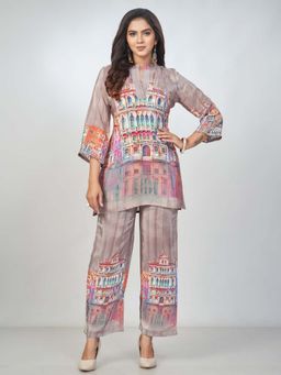 Amchoor - Women Brown Crepe Digital Print Co-Ord Set