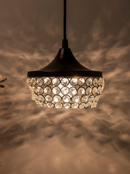 Homesake - Black Crystal Hanging Goblet Light