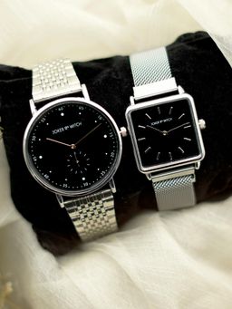 Joker and Witch - Black Stainless Steel Watch (Pack of 2) - JWCW74