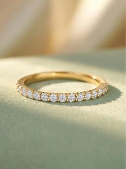 Ornate Jewels - 9K Yellow Gold 0.45 Carat Round Lab Grown Diamond Band Ring for Women & Girls