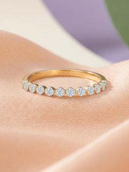 Ornate Jewels - 9K Yellow Gold 0.45 Carat Round Lab Grown Diamond Band Ring for Women & Girls
