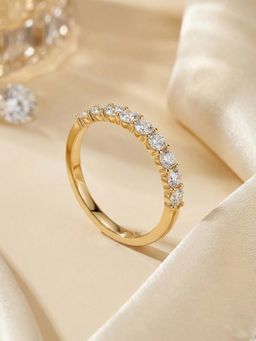 Ornate Jewels - 9K Yellow Gold 0.5 Carat Round Lab Grown Diamond Band Ring for Women & Girls