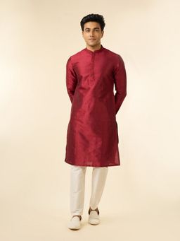Diwas by Manyavar - Elegant Maroon Men Kurta with Pyjama
