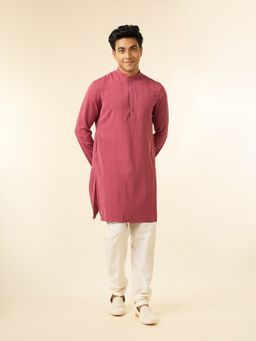 Diwas by Manyavar - Resplendent Dusty Pink Men Kurta with Pyjama