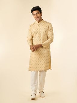 Diwas by Manyavar - Beige Elegance Men Kurta with Pyjama