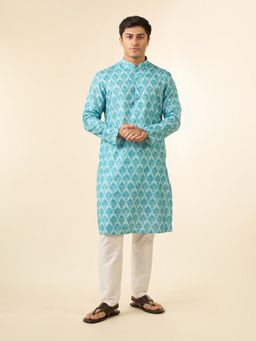 Diwas by Manyavar - Blue Spark Men Kurta with Pyjama