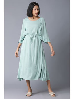 W - Teal Solid Dress