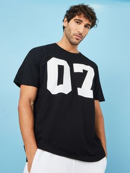 Styli - Hd Print Detail Oversized T-Shirt - Black